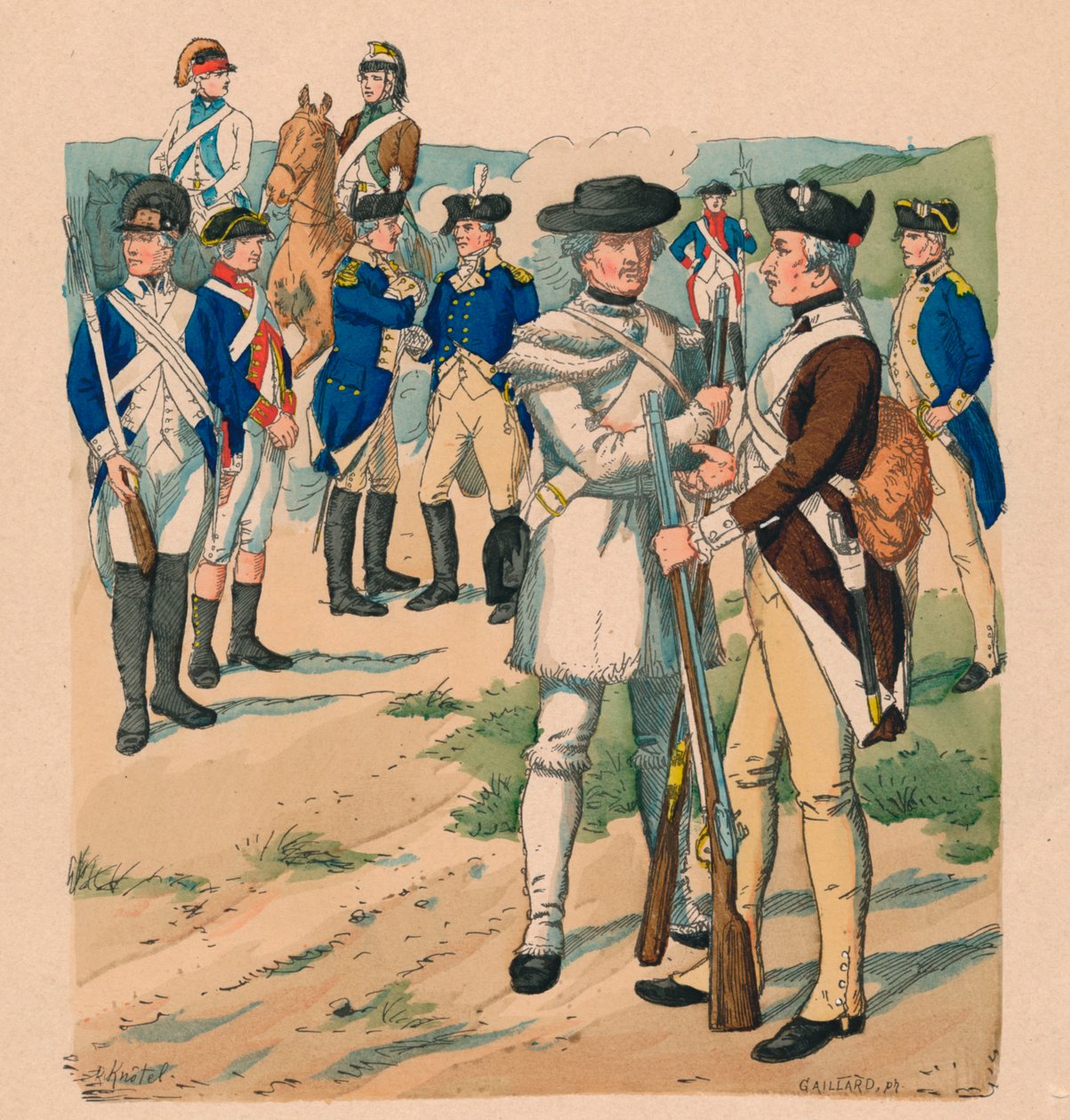 Verenigde Staten van Noord-Amerika, 1775-1783 door Claude Ferdinand Gaillard