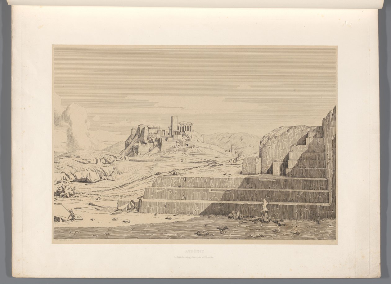 Gezicht op Athene (Vues des sites les plus célèbres de la Grèce antique) door Claude Félix Théodore Caruelle d