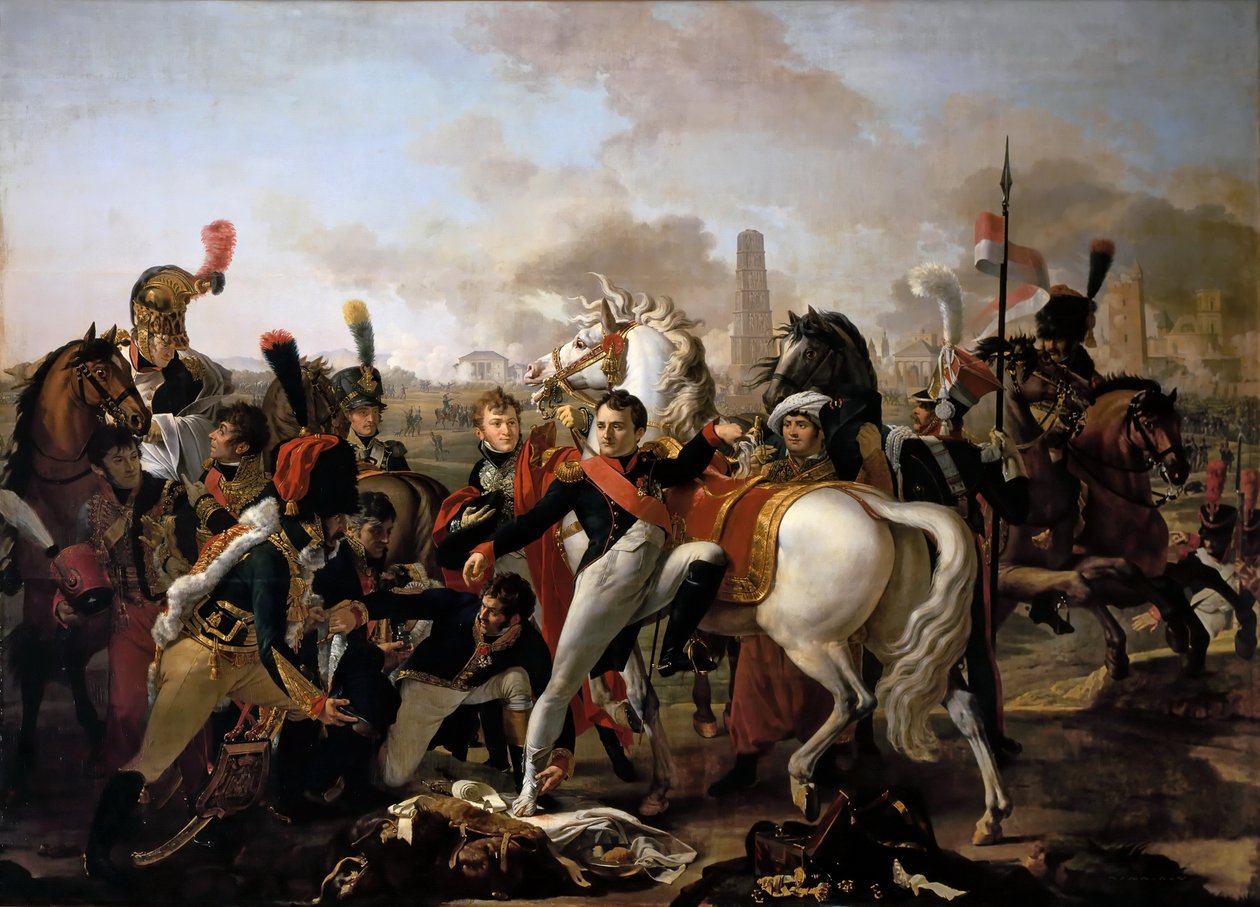 Napoleon gewond voor Ratisbon, 23 april 1809 door Claude Gautherot