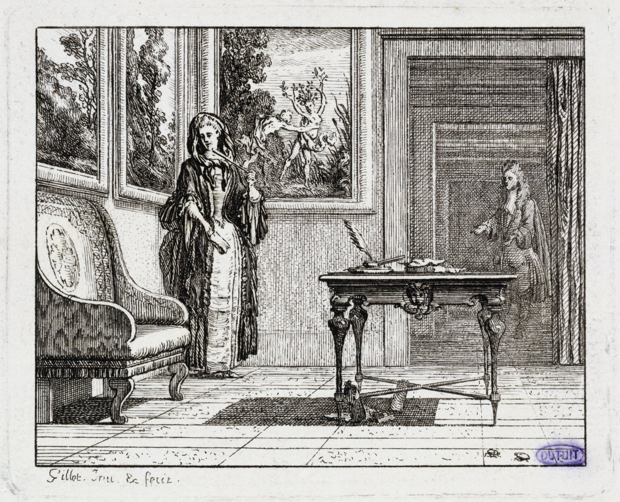Vignetten voor de Fabels van La Motte. De krekels (Boek II, fabel 19) door Claude Gillot