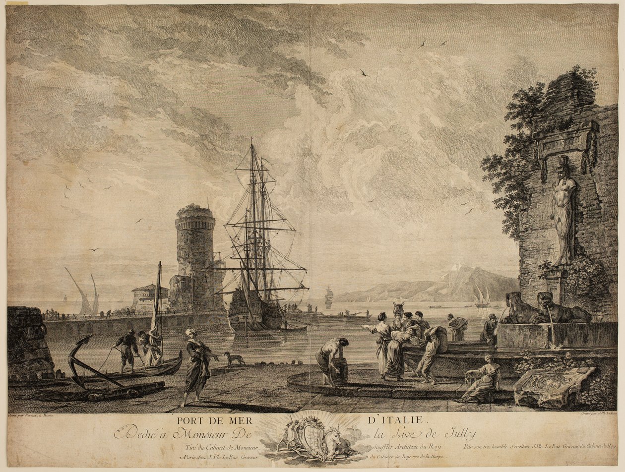 Haven van Italië door Claude Joseph (after) Vernet