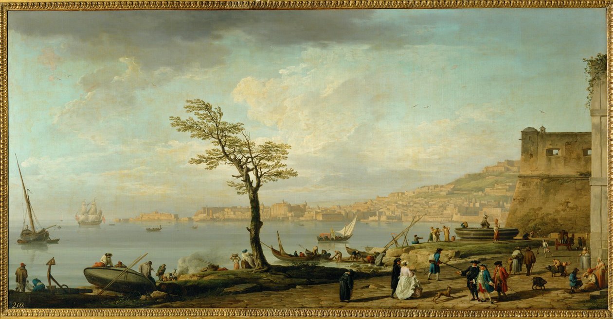 Uitzicht op de Golf van Napels ... door Claude Joseph Vernet