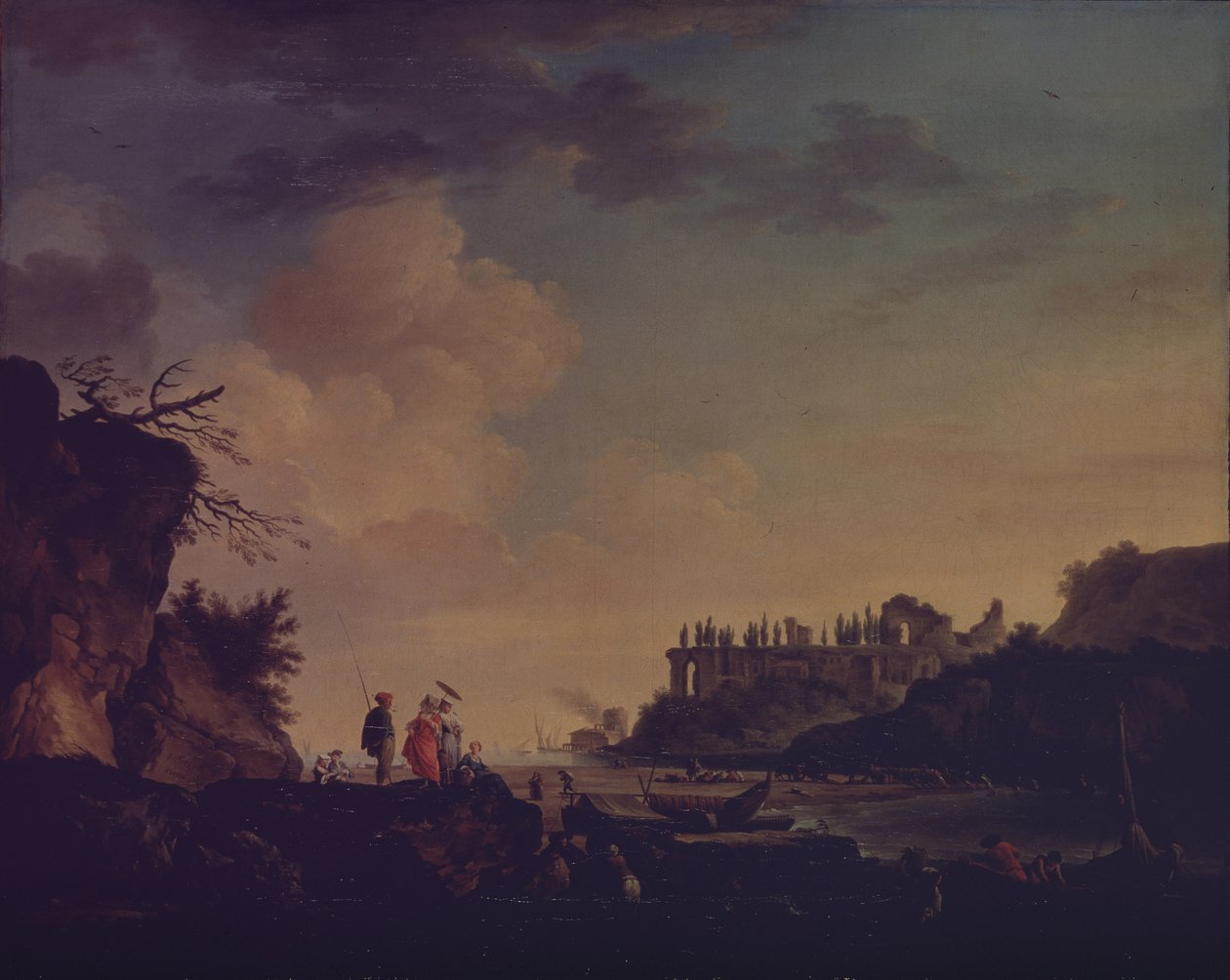 Ruïnes bij de monding van een rivier, 1748 door Claude Joseph Vernet