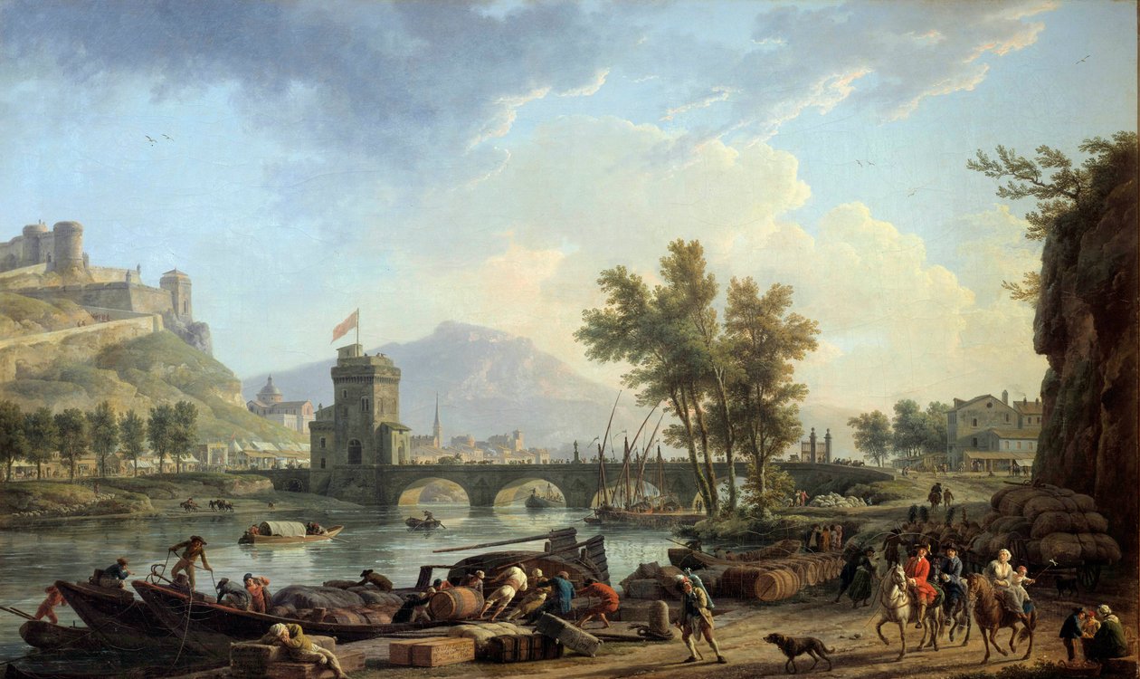 De benaderingen van een oefening in 1774 Schilderij door Joseph Vernet (1714-1789) 1774 Montpellier, Musée Fabre door Claude Joseph Vernet