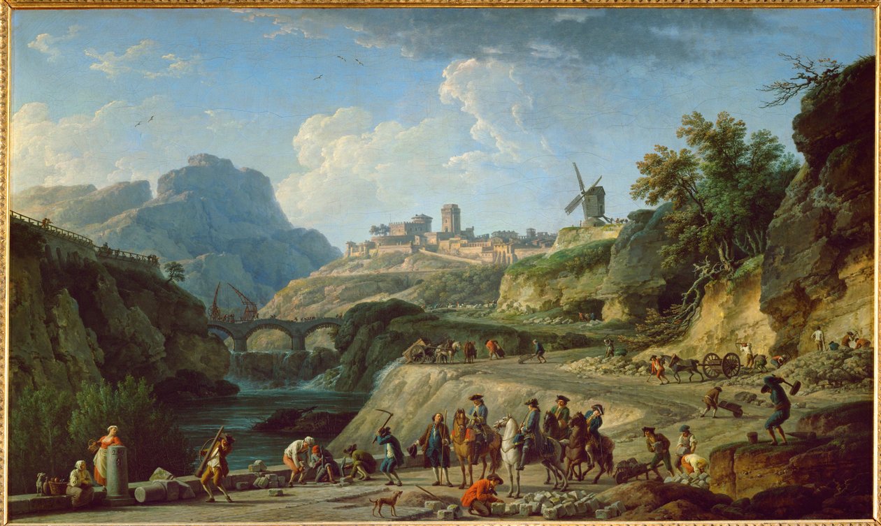 De aanleg van een belangrijke handelsroute onder Lodewijk XVI ... door Claude Joseph Vernet