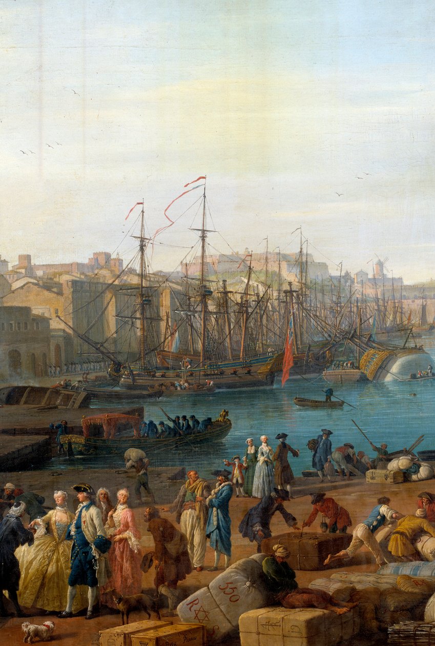 De haven van Marseille in de 18e eeuw (detail) door Claude Joseph Vernet