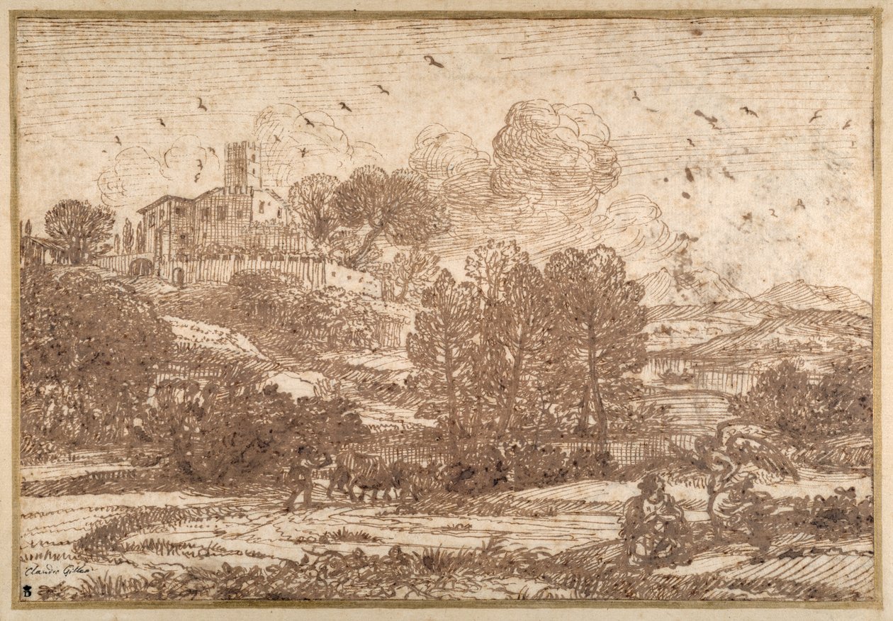 Hagar en de Engel door Claude Lorrain