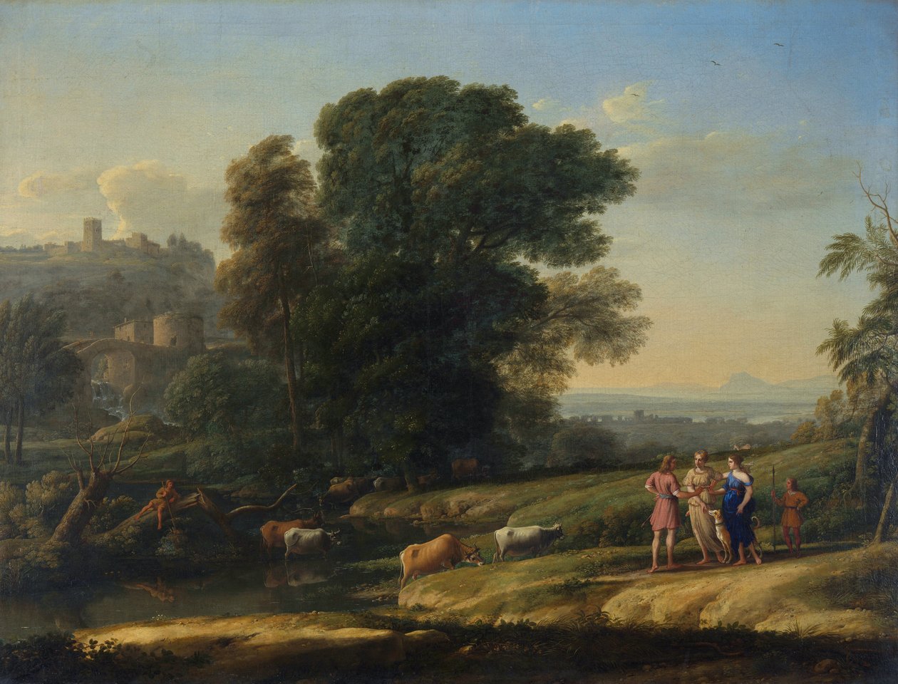 Landschap met Cephalus en Procris herenigd door Diana door Claude Lorrain