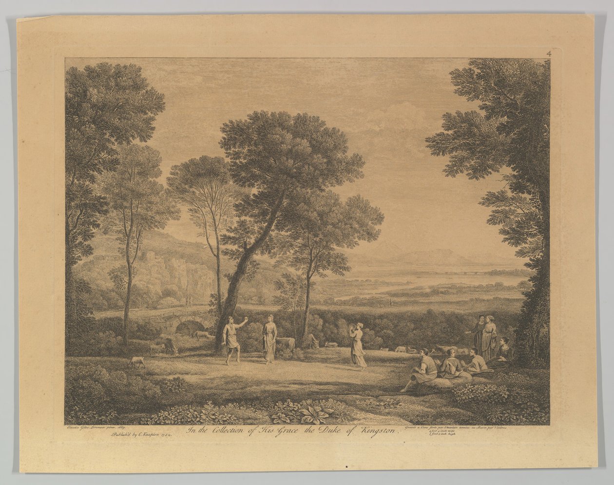 Dans Onder de Bomen Landschap met Plattelandsdans, 1742 door Claude Lorrain