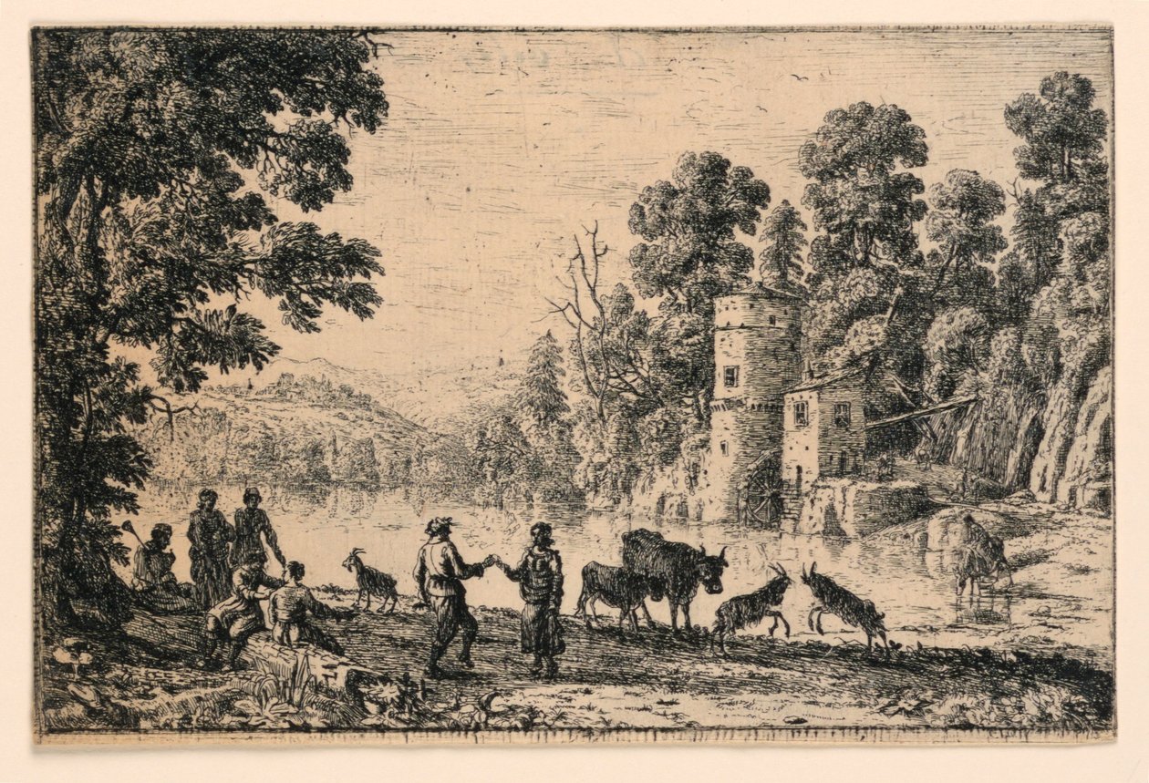 Dans aan de rivier door Claude Lorrain