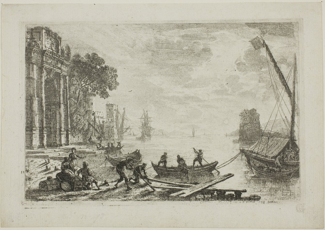 Haven Scène met Opkomende Zon door Claude Lorrain