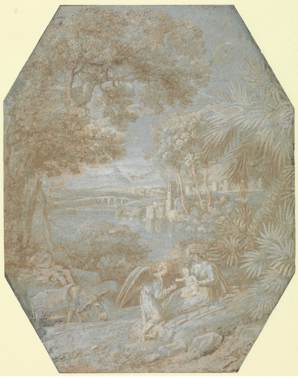 Landschap met de rust tijdens de vlucht naar Egypte, 1645 door Claude Lorrain