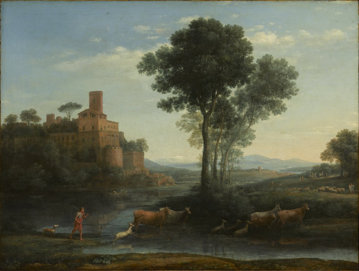 Landschap met de reis van Jakob door Claude Lorrain