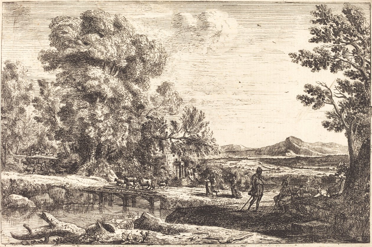 Rebecca en Eliezer door Claude Lorrain