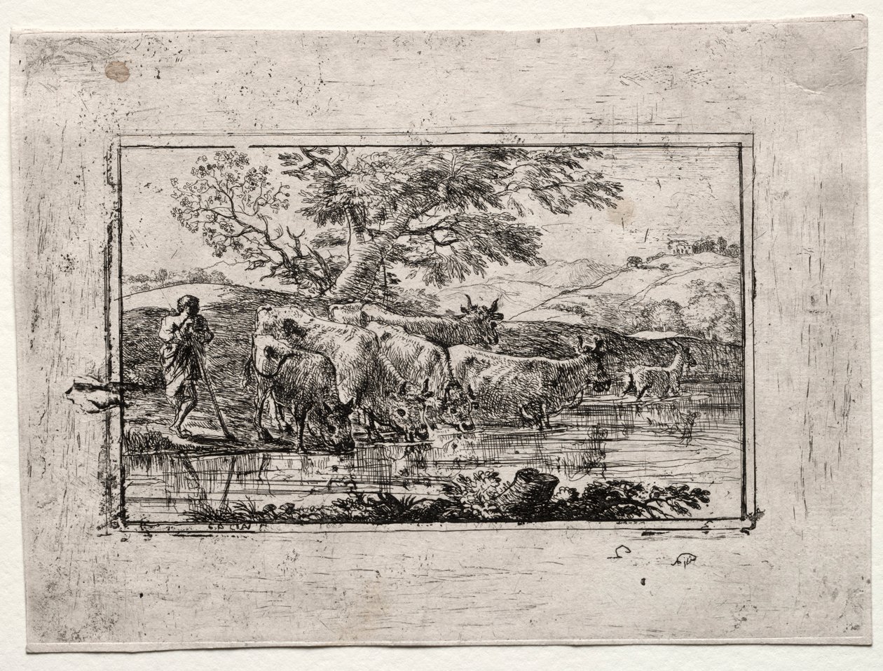 De kudde bij de drinkplaats, 1635 door Claude Lorrain
