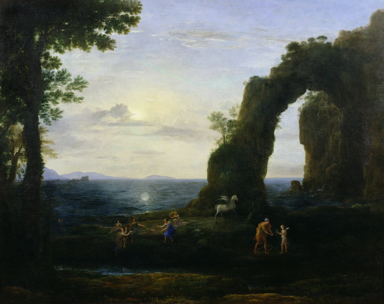De oorsprong van koraal of Perseus met het hoofd van Medusa door Claude Lorrain