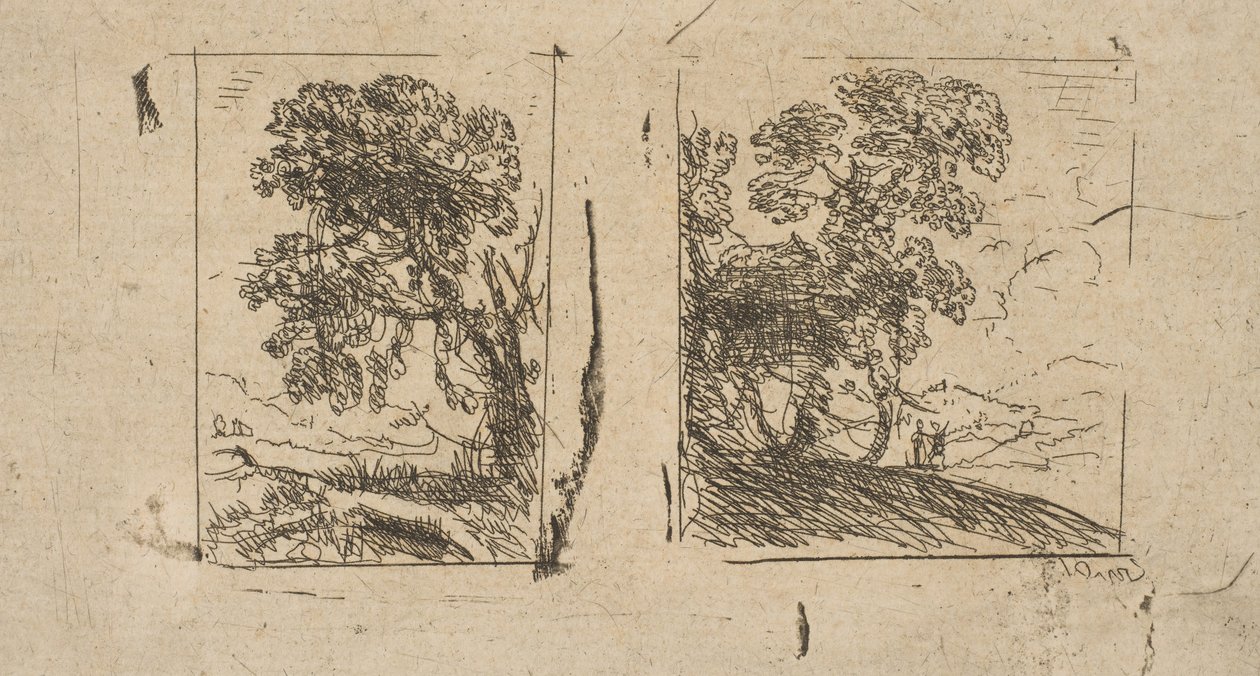 De twee landschappen, ca. 1630 door Claude Lorrain