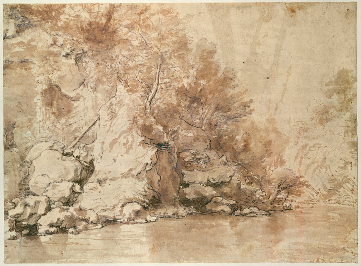 Een Studie voor een Landschap door Claude Lorrain