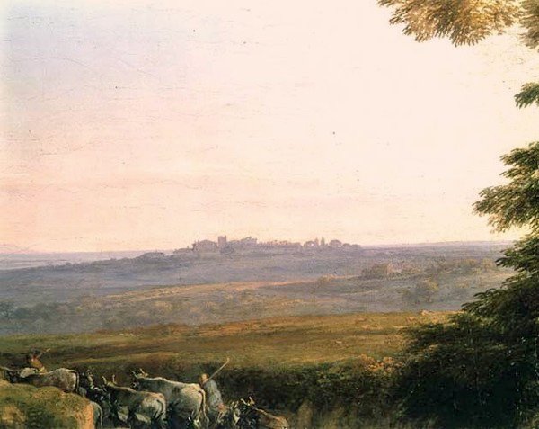 Landschap met Koeherders (detail) door Claude Lorrain