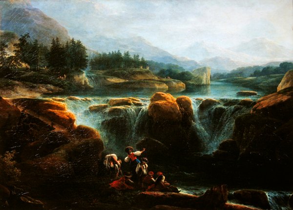 Zwitserse Landschap, ca. 1790-94 door Claude Louis Chatelet