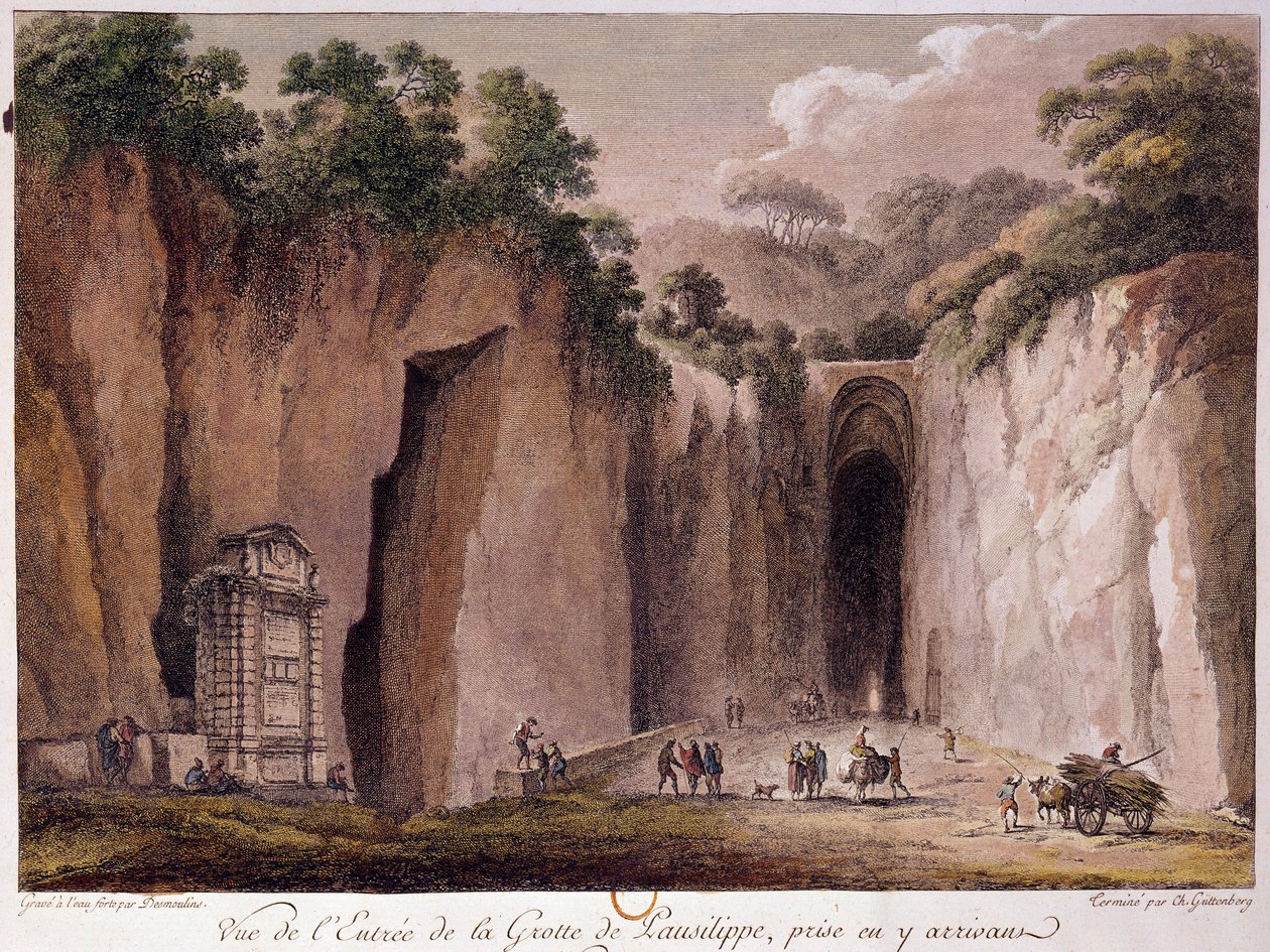 Uitzicht op de grot van Pausilippe (Posillipo) (of 