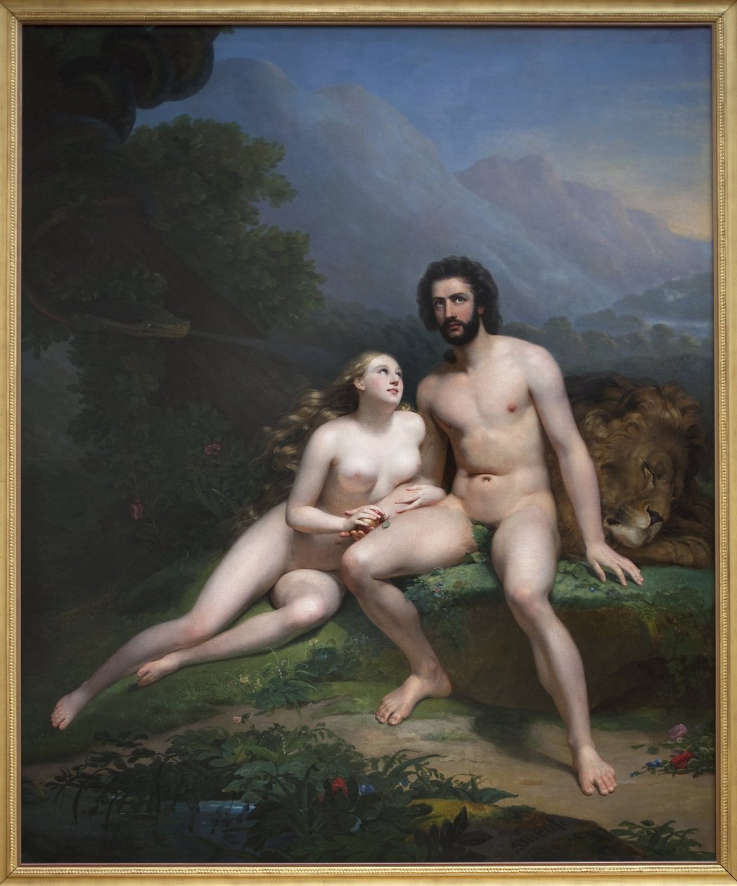 Adam en Eva. Schilderij door Claude Marie Dubufe (1790-1864) door Claude Marie Dubufe