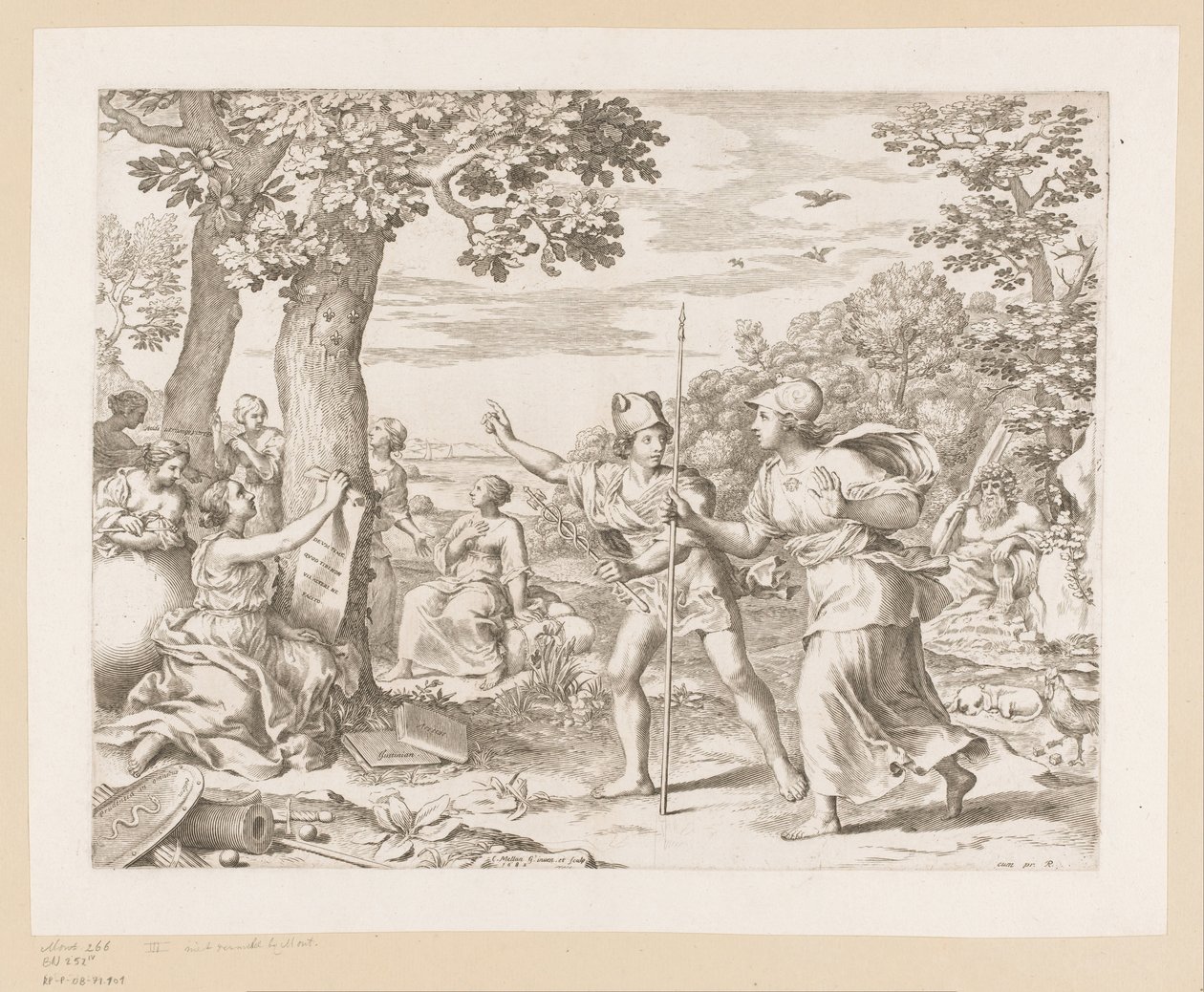 Allegorie op het goede bestuur van Frankrijk door Claude Mellan