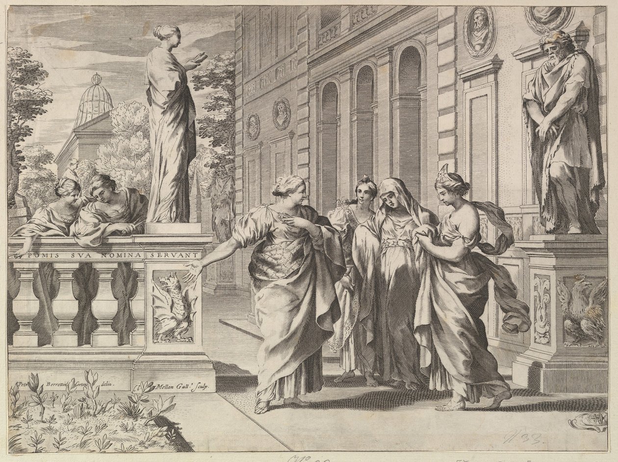 Allegorie ter ere van het Romeinse College opgericht door de Borghese Familie, 1615-88 door Claude Mellan
