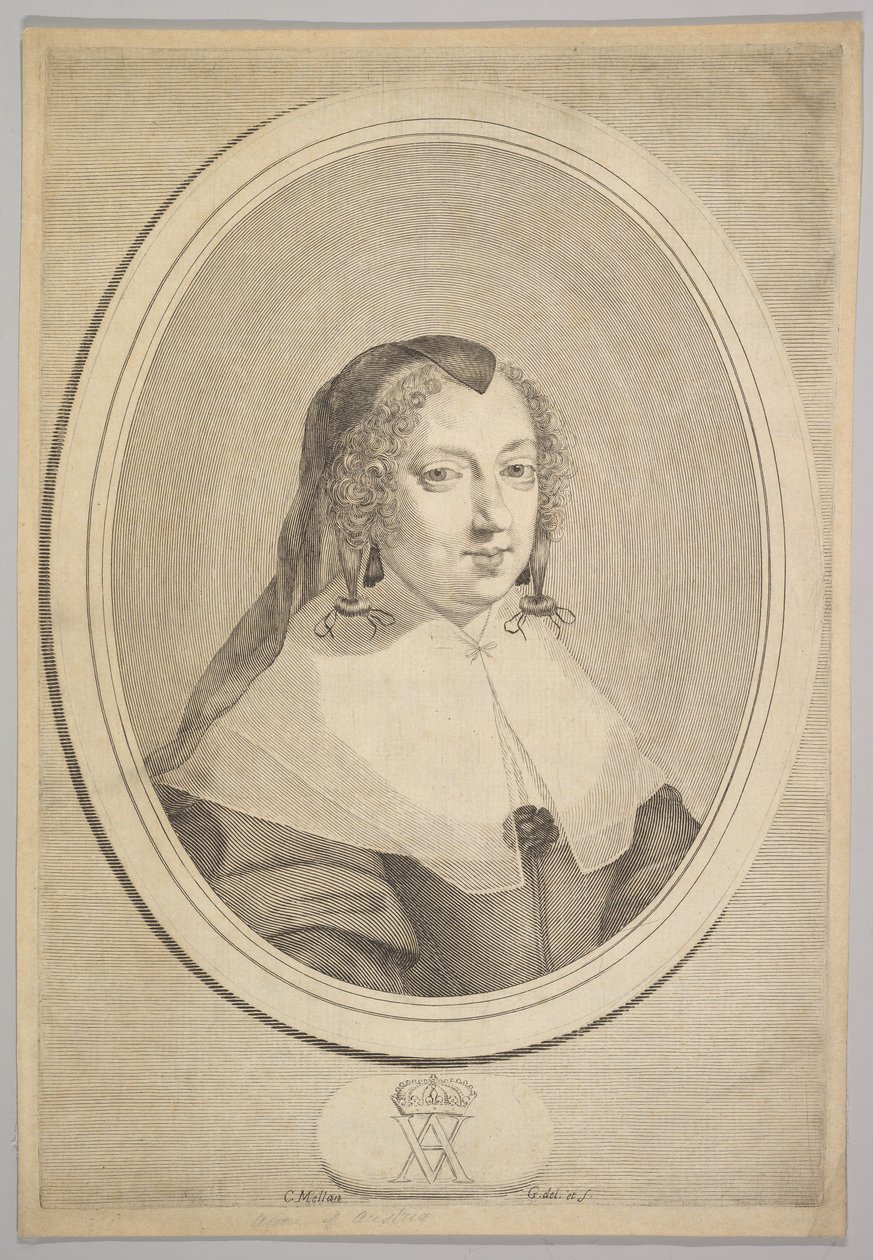 Anna van Oostenrijk, ca. 1645 door Claude Mellan
