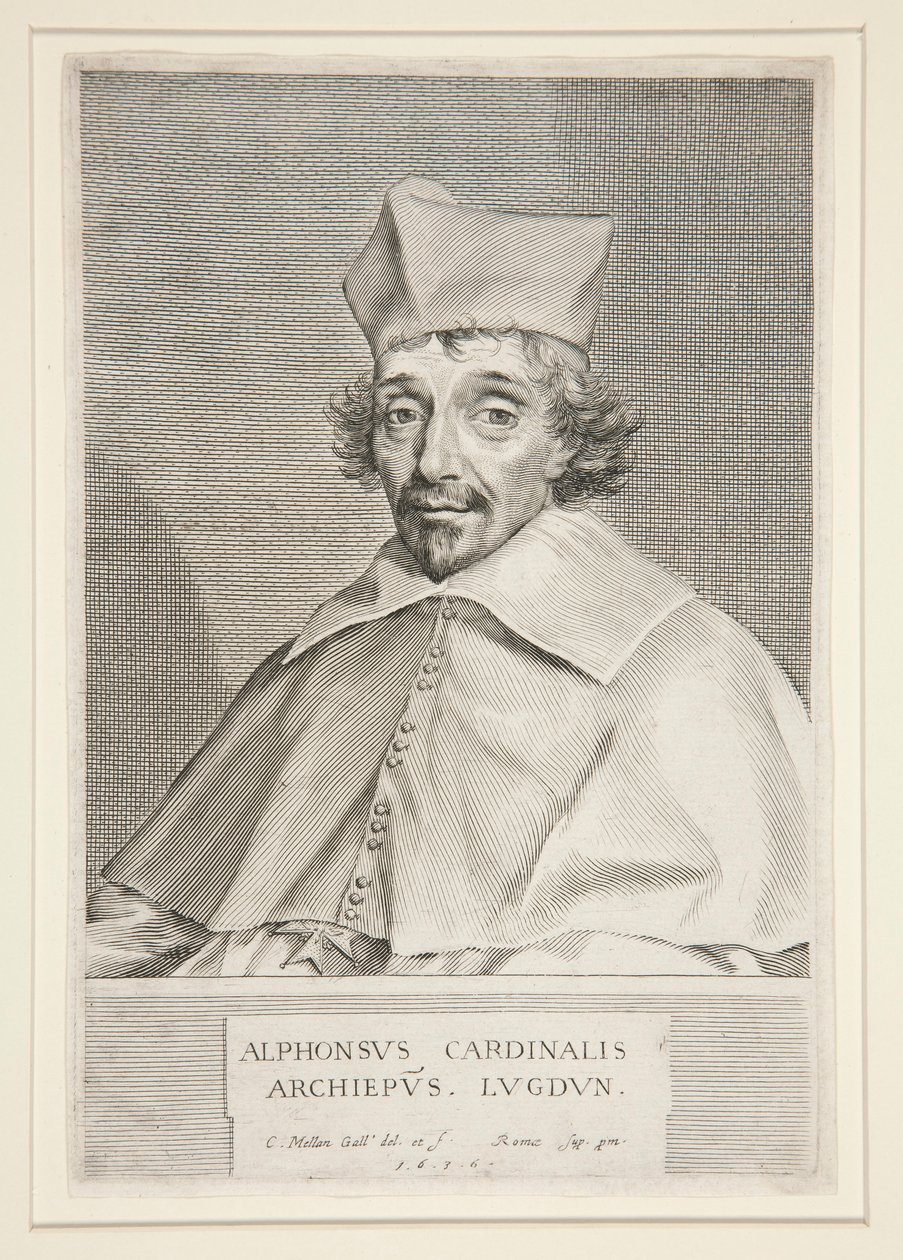 Kardinaal Alphonse de Plessis de Richelieu (broer van de beroemde kardinaal) door Claude Mellan