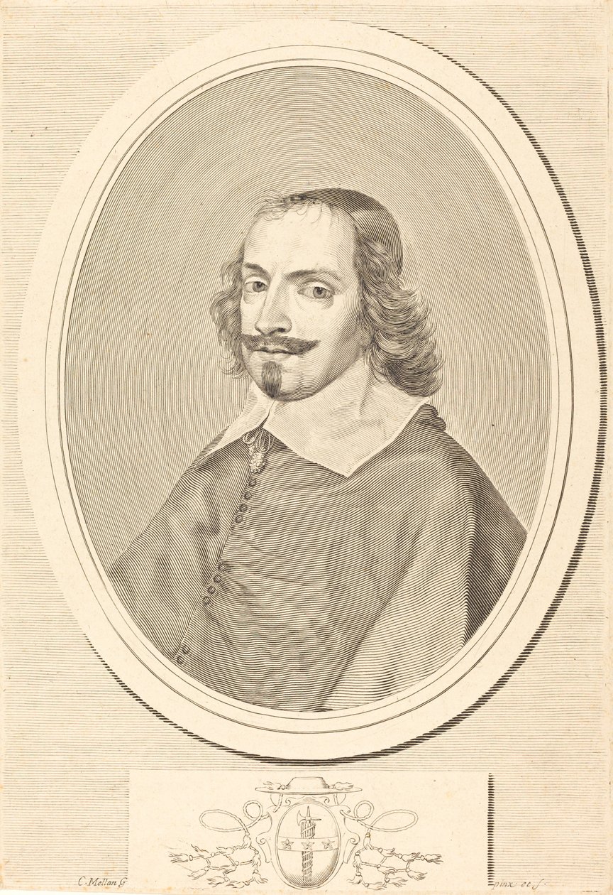 Kardinaal Jules Mazarin door Claude Mellan