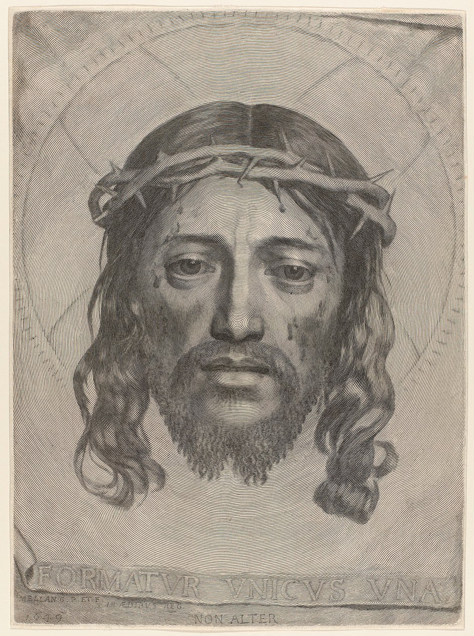 Gezicht van Christus door Claude Mellan