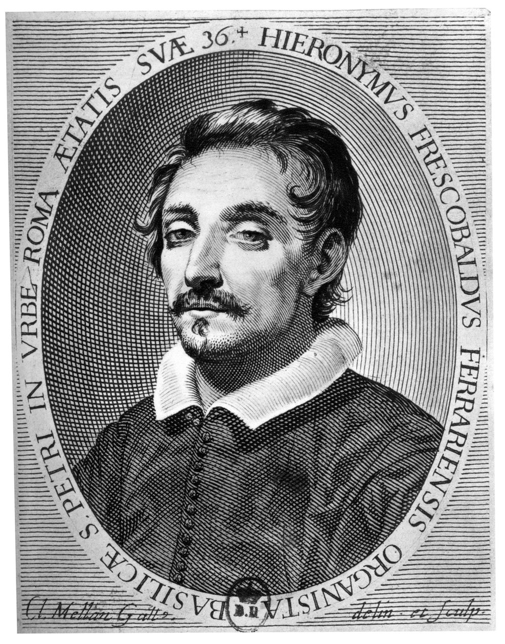 Girolamo Frescobaldi 1583 - 1643 was een muzikant uit Ferrara door Claude Mellan