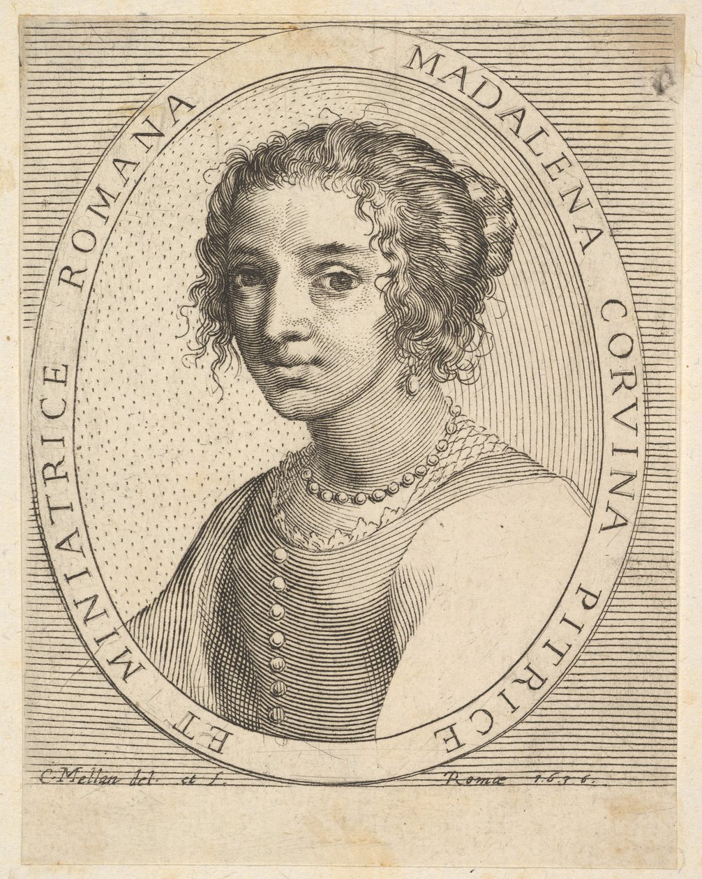Maddalena Corvina door Claude Mellan