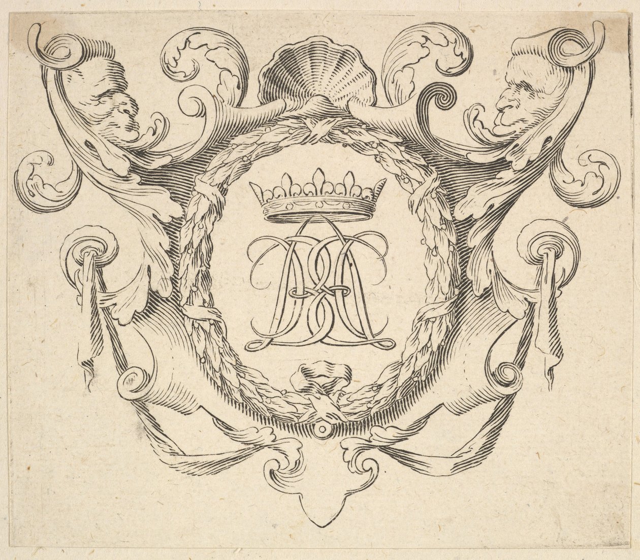 Gekroond Monogram door Claude Mellan