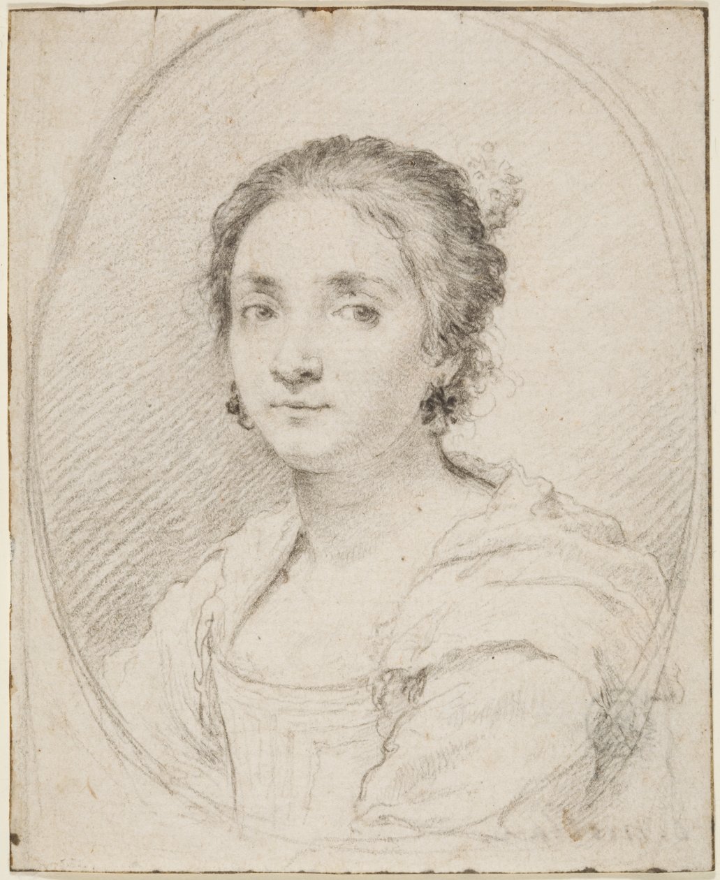 Portret van Virginia de Vezzo da Velletri door Claude Mellan