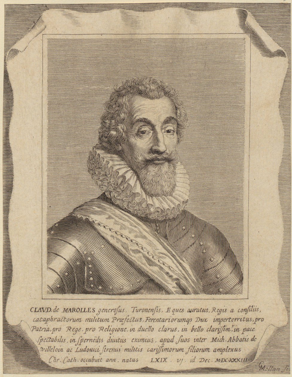 Portret van Claude de Marolles door Claude Mellan