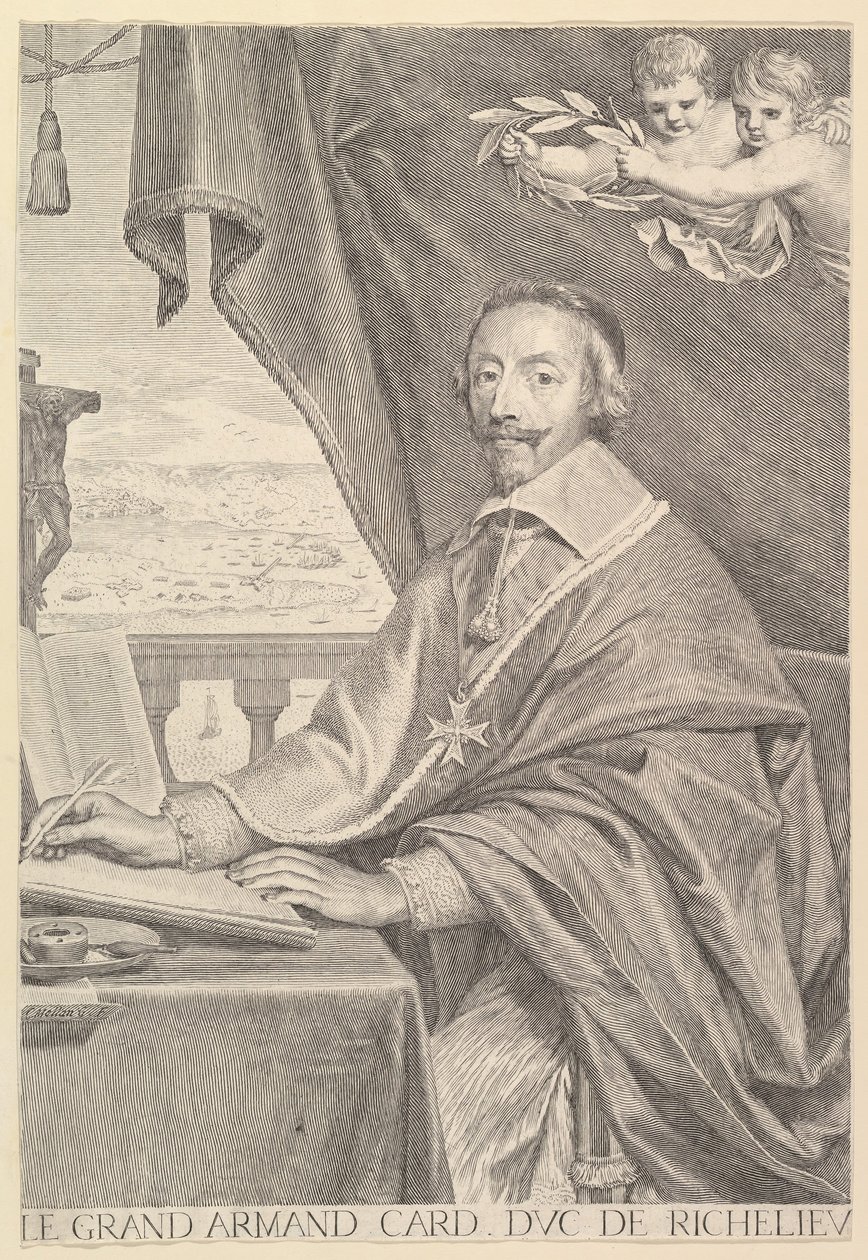 Portret van Kardinaal Richelieu door Claude Mellan