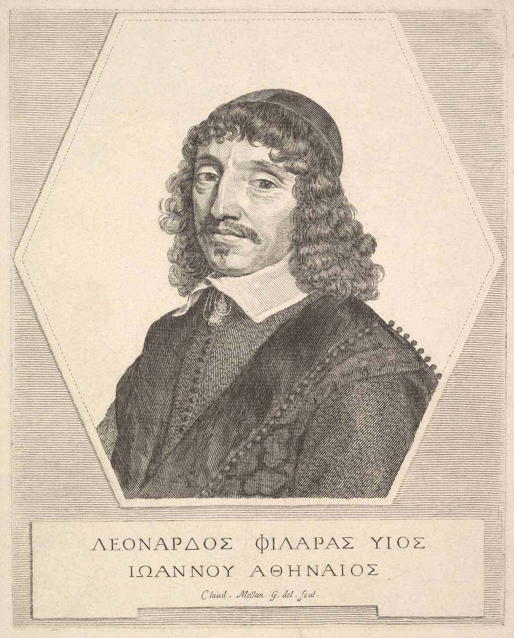 Portret van Leonardos Philaras door Claude Mellan