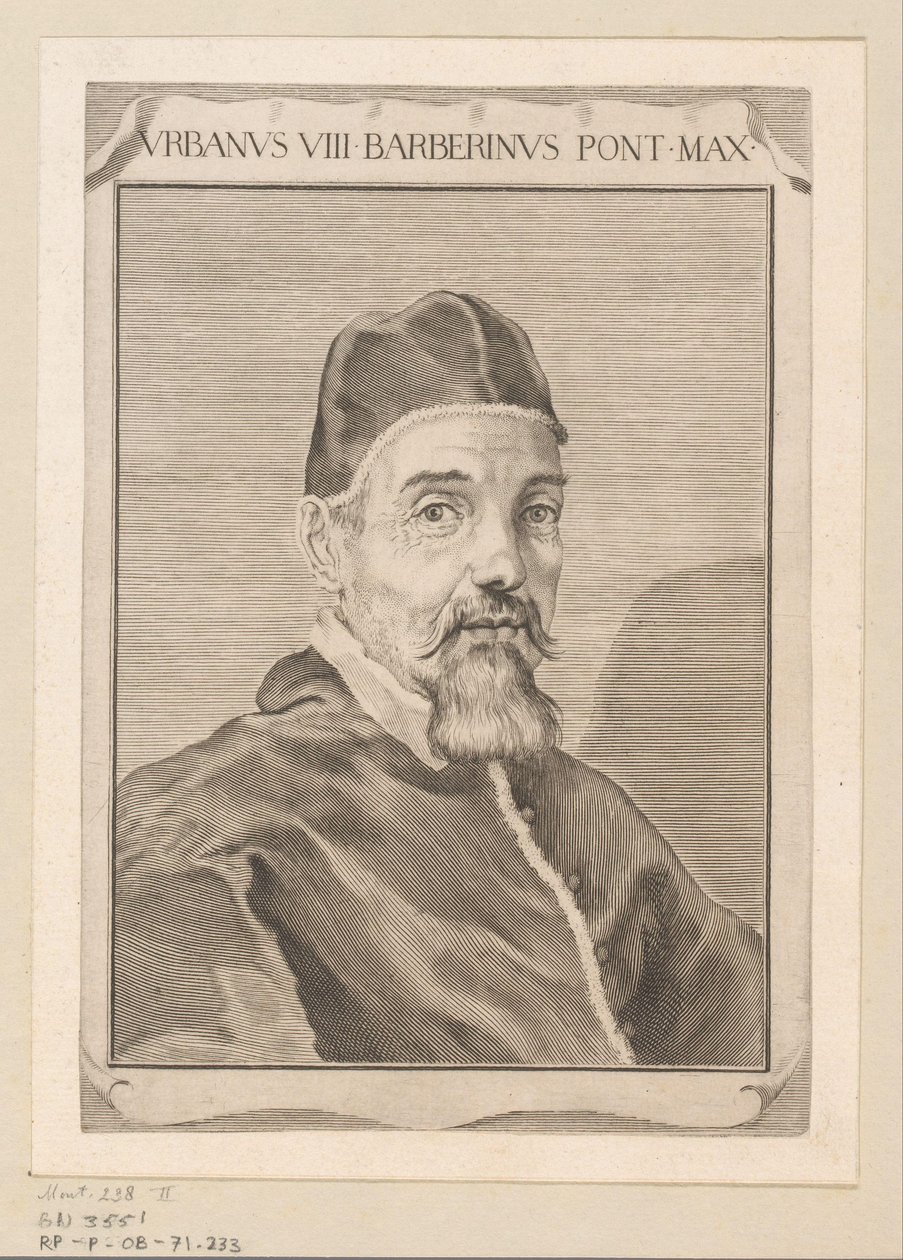 Portret van Urbanus VIII door Claude Mellan