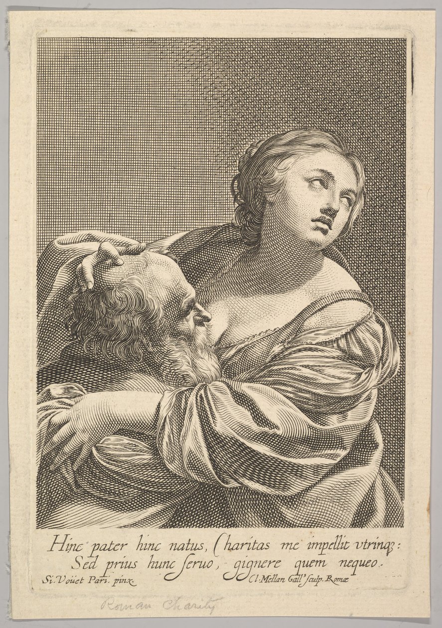 Romeinse liefdadigheid door Claude Mellan