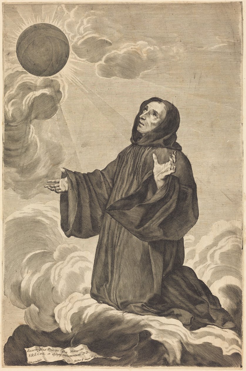 Sint-Benedictus door Claude Mellan