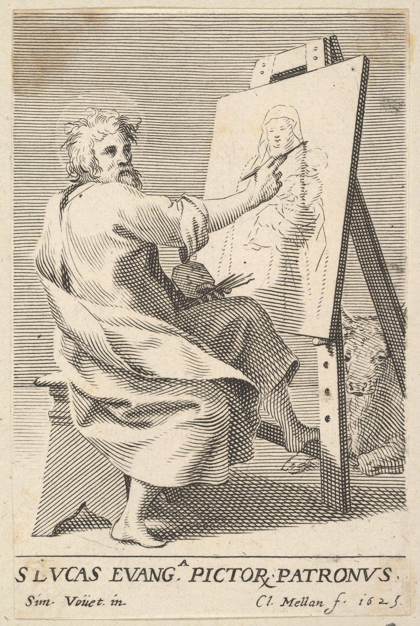 St. Lucas schildert de Maagd, 1625 door Claude Mellan