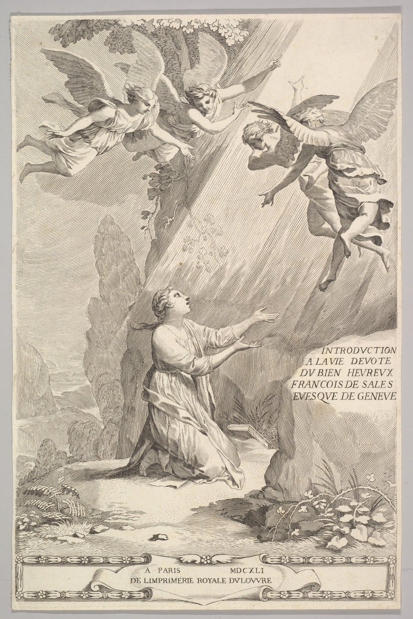 Titelpagina voor François de Sales, Inleiding tot het devote leven, 1641 door Claude Mellan