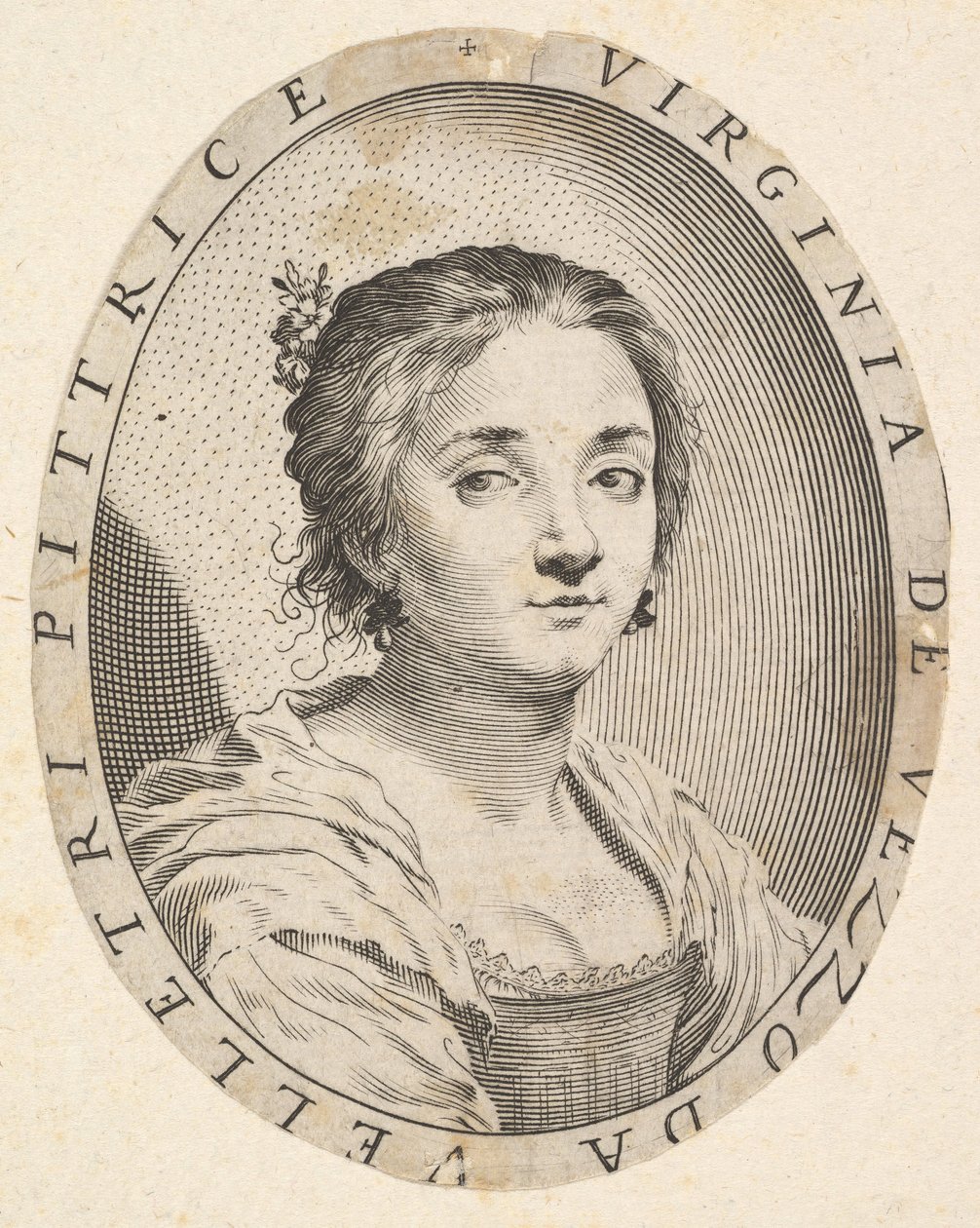 Virginia da Vezzo, vrouw van Simon Vouet door Claude Mellan