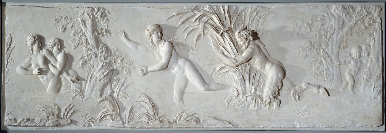 Pan achtervolgt Syrinx onder het toeziend oog van Amour Bas-reliëf door Claude Michel, genaamd Clodion (1738-1814). Rond 1782 Parijs, Louvre Museum door Claude Michel Clodion