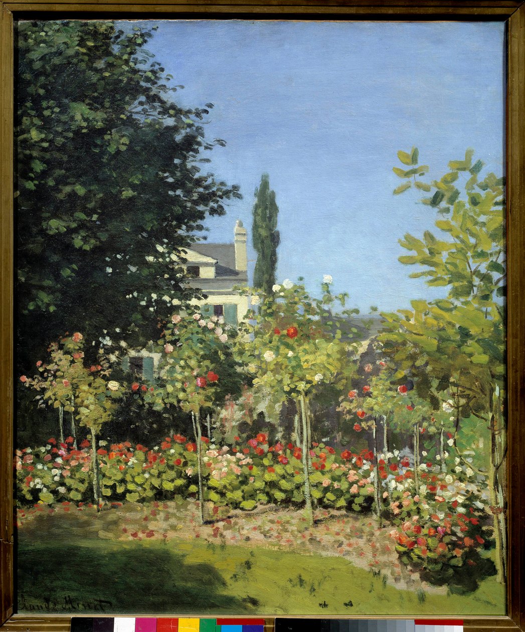 Een bloementuin in Sainte Adresse door Claude Monet