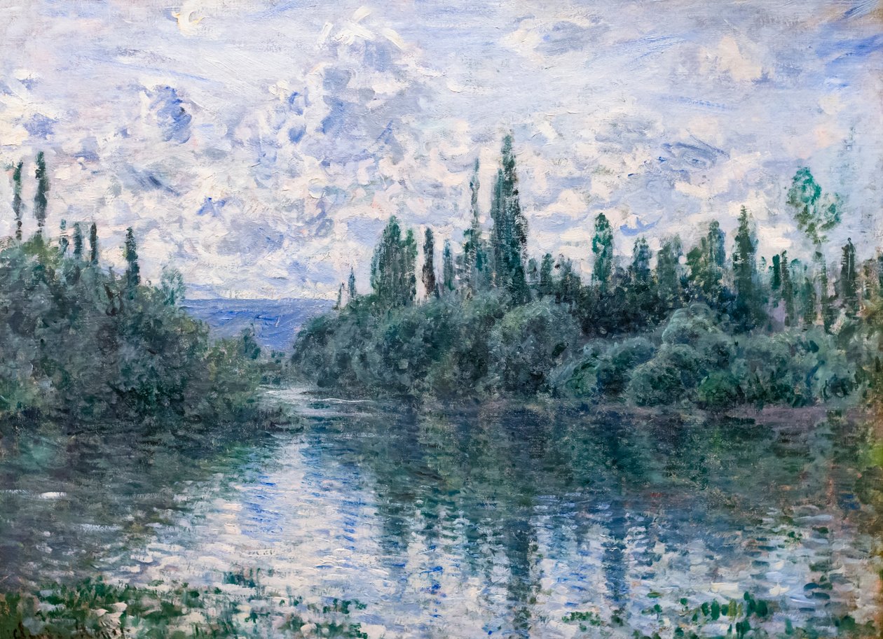 Arm van de Seine bij Vetheuil, c. 1878 door Claude Monet