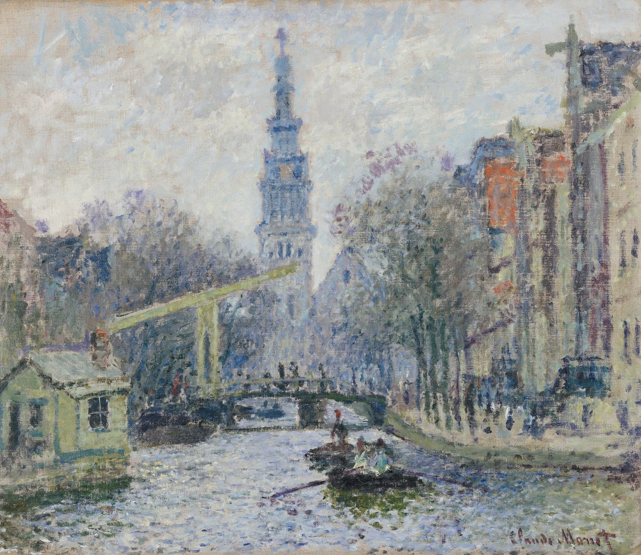 Kanaal in Amsterdam, 1874 door Claude Monet