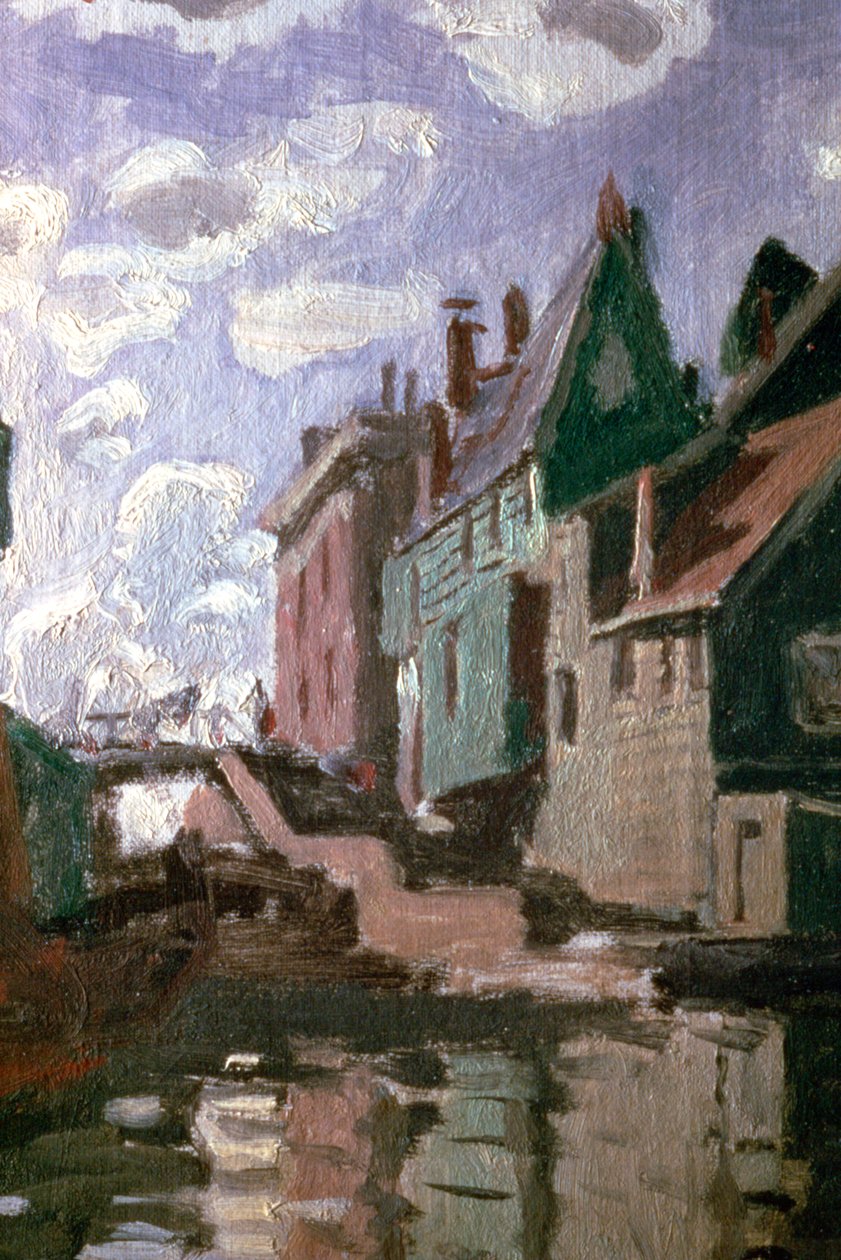 Kanaal bij Zaandam, detail, 1871 door Claude Monet